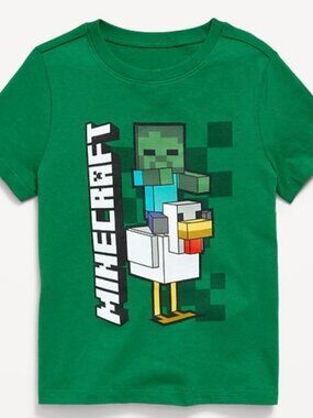 Old Navy Minecraft Unisex Graphic T-Shirt Chicken Jockey  Size 5T NWT